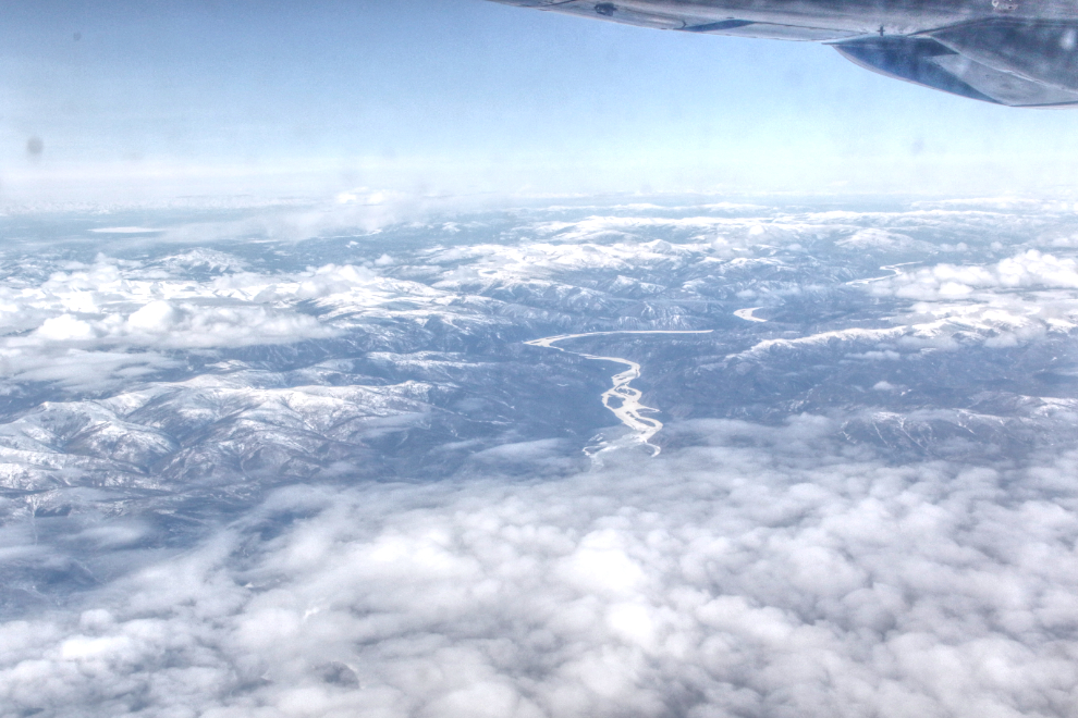 An aerial view of the Yukon River in mid April.