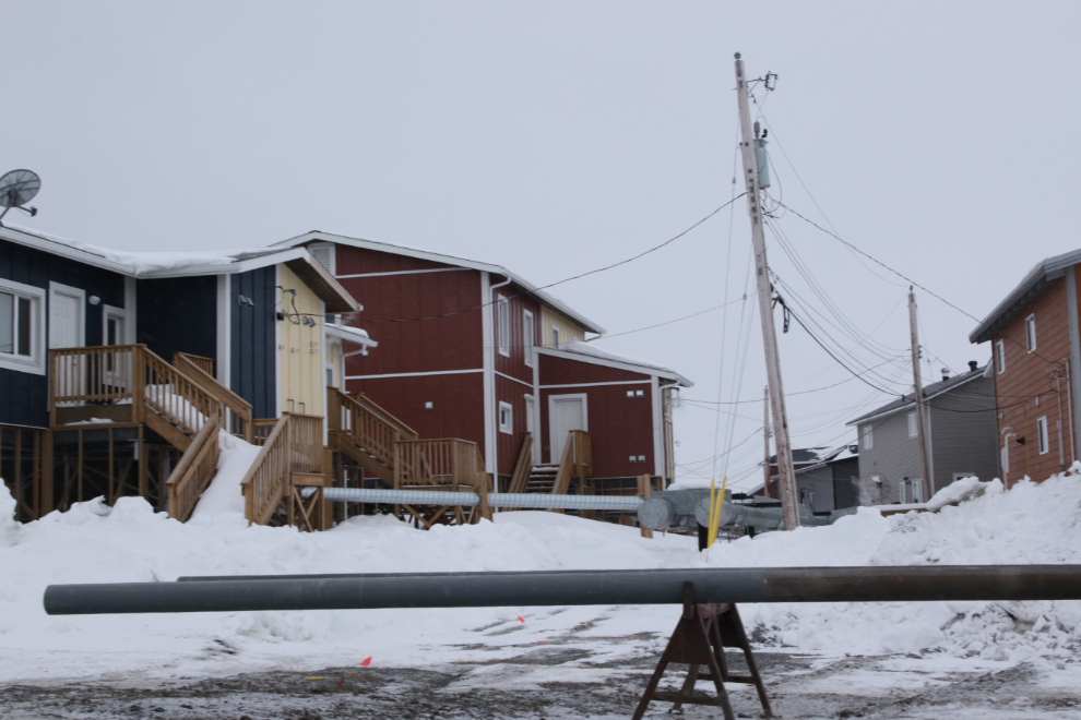 Residential services in above-ground utilidors at Inuvik, NWT.