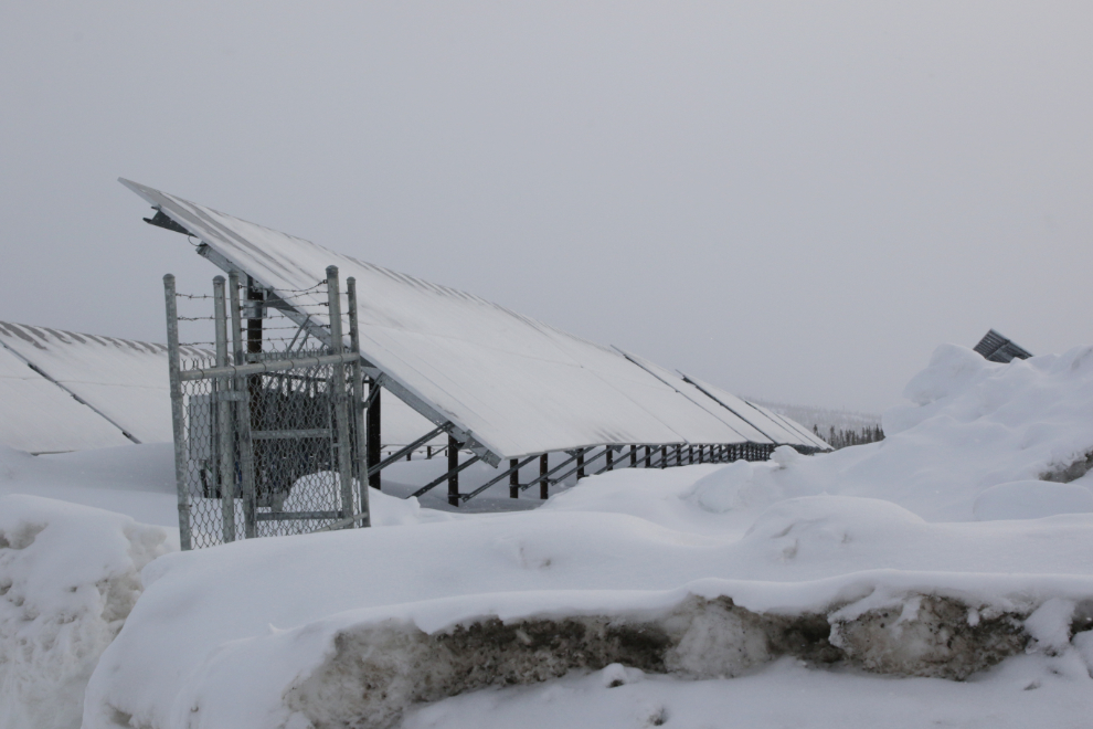 Part of a large solar power array at Inuvik, NWT