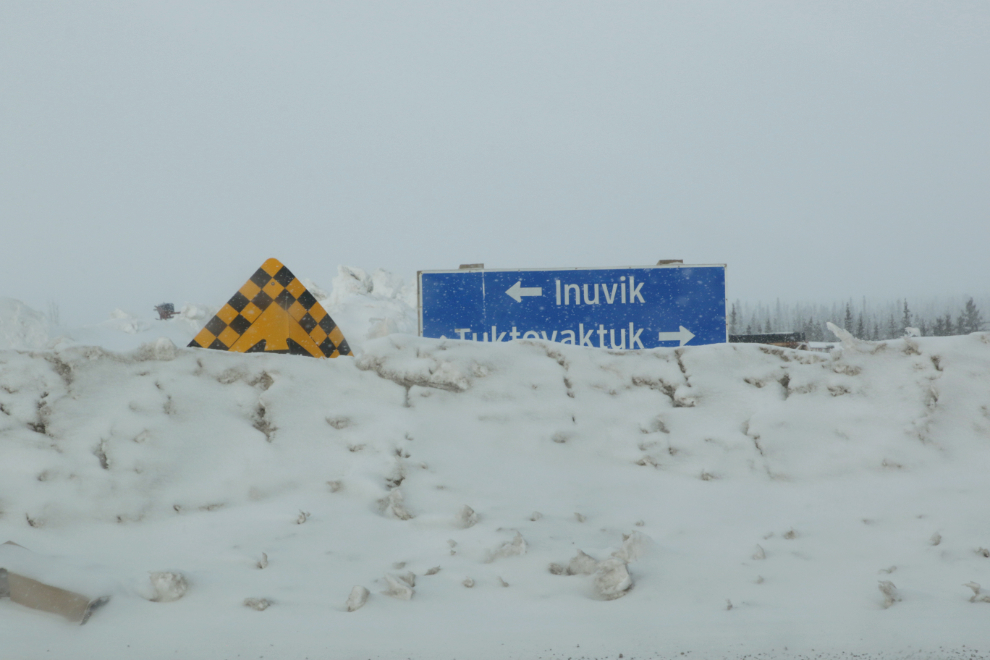 The start of the road from Inuvik to Tuktoyaktuk, NWT