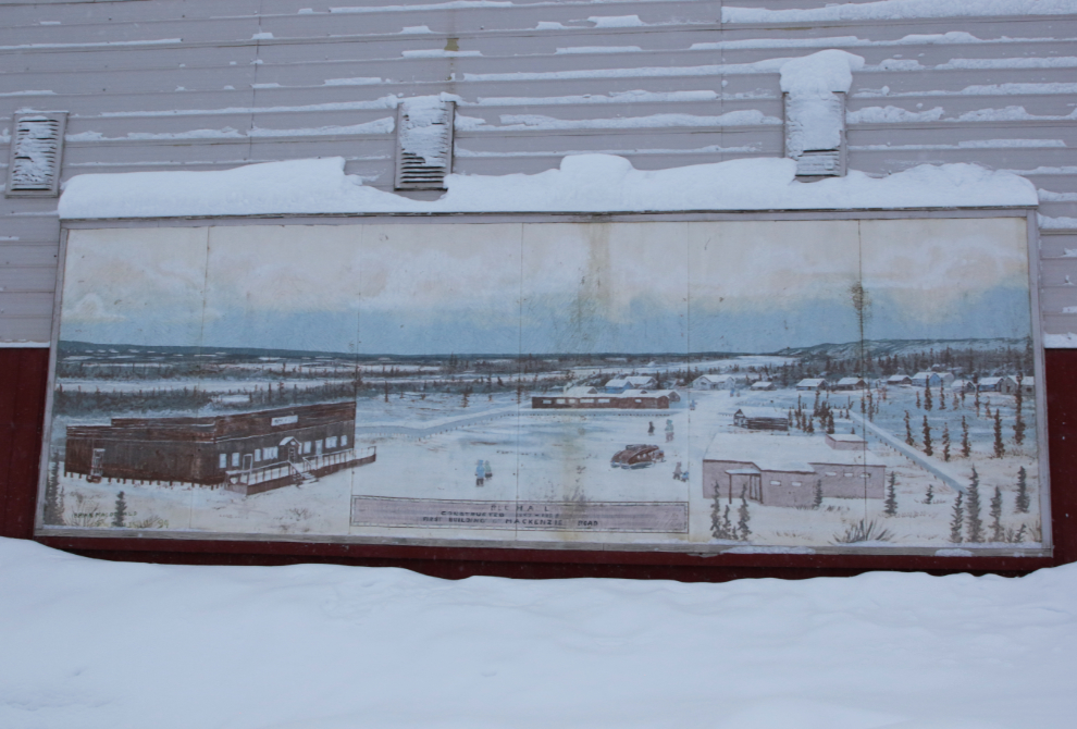 Mural in downtown Inuvik, NWT, in April.