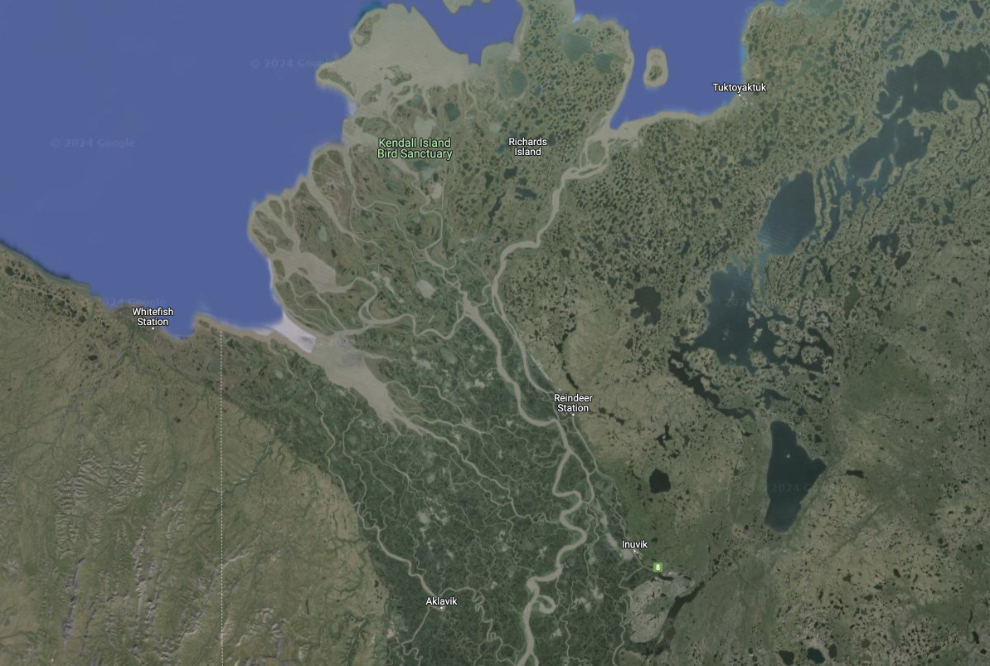 Map of the Mackenzie Delta area, NWT.