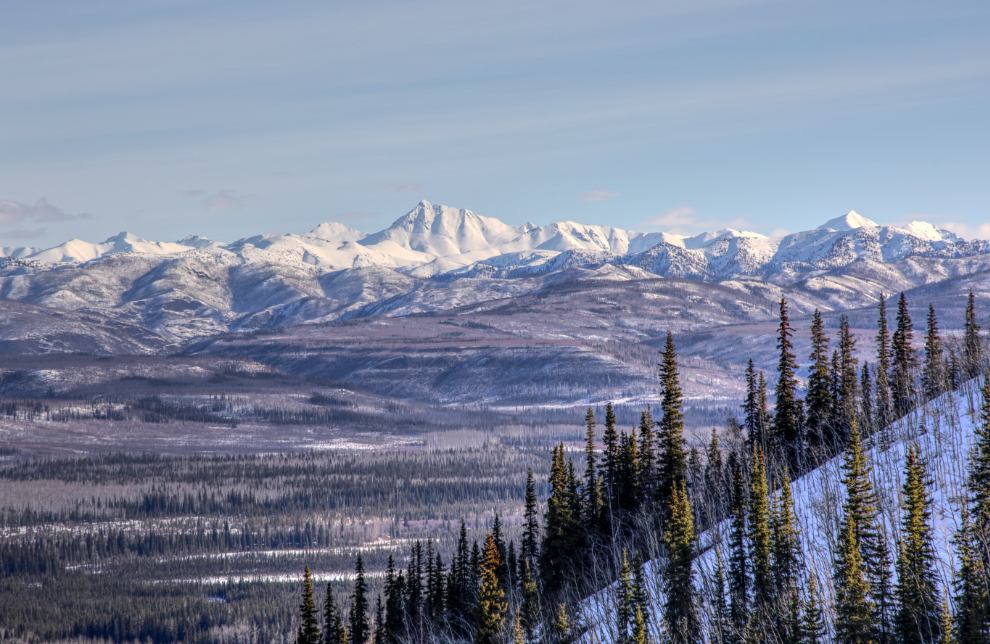 The view from the Tintina Trench Rest area on the North Klondike Highway.