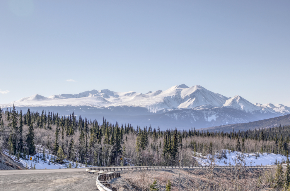 The South Klondike Highway and Montana Mountain in early April