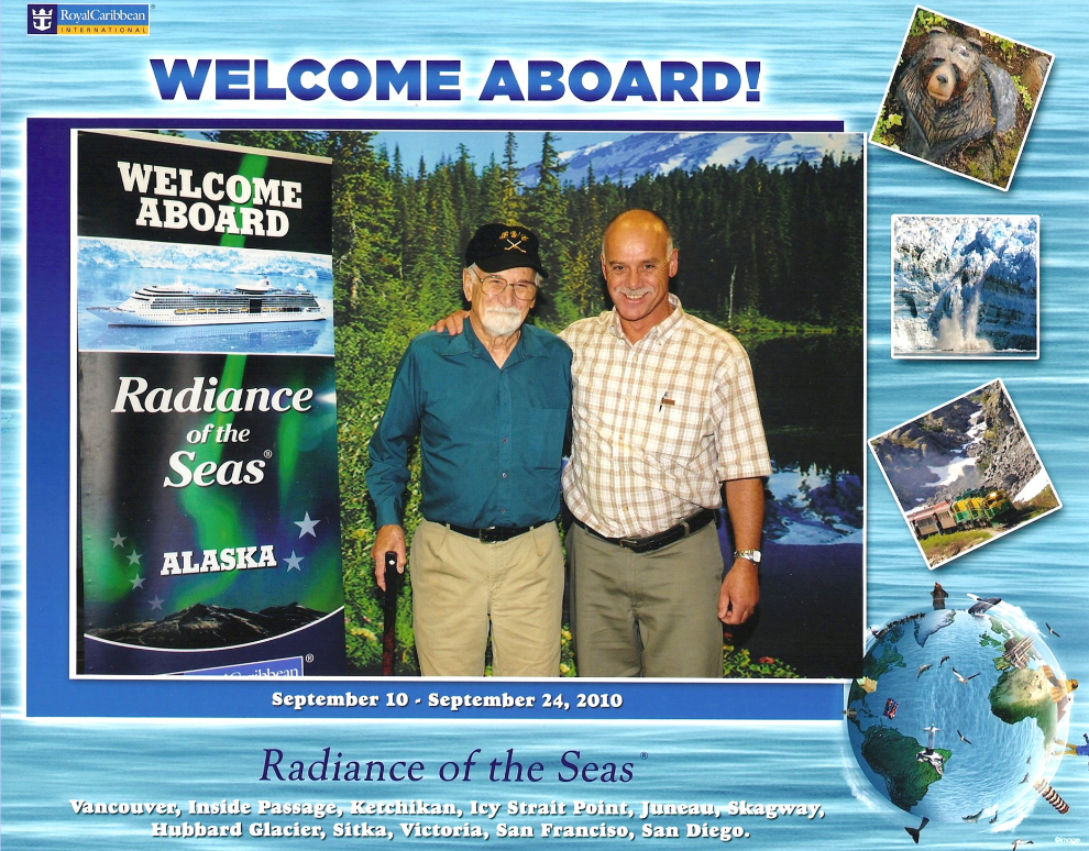 Murray Lundberg and his Dad Robert board the Radiance of the Seas for a 14-day cruise.