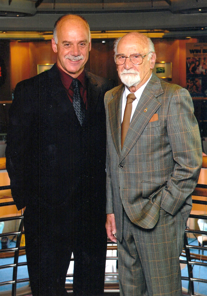 Murray Lundberg and his Dad Robert on formal night on the cruise ship Radiance of the Seas.