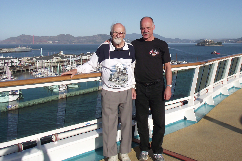 Murray Lundberg and his Dad Robert on the Norwegian Sun at San Francisco.
