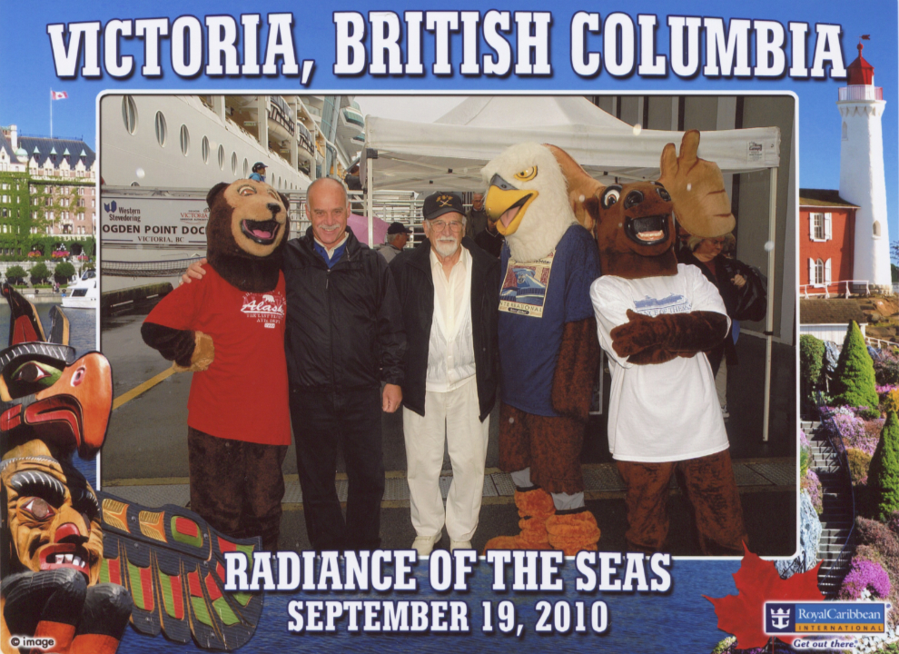 Murray Lundberg and his Dad Robert arrive at Victoria, BC, on a cruise.