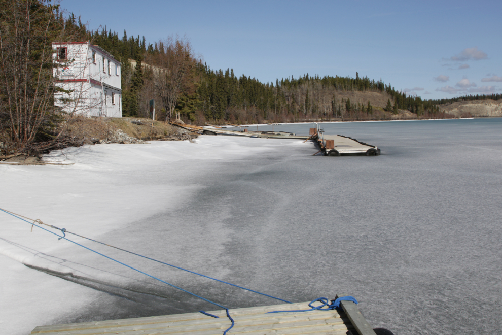 Float plane base still frozen on May 1st in Whitehorse, Yukon.