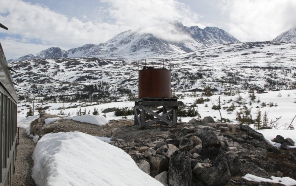 Riding the White Pass & Yukon Route railway.