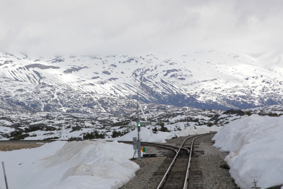 Riding the White Pass & Yukon Route railway.