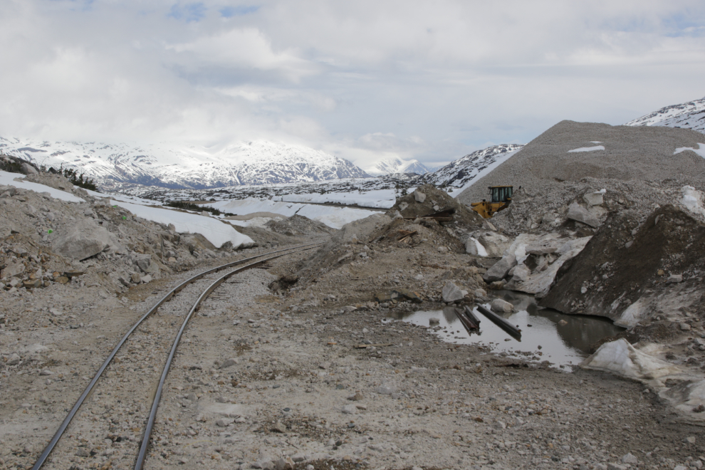 Riding the White Pass & Yukon Route railway.