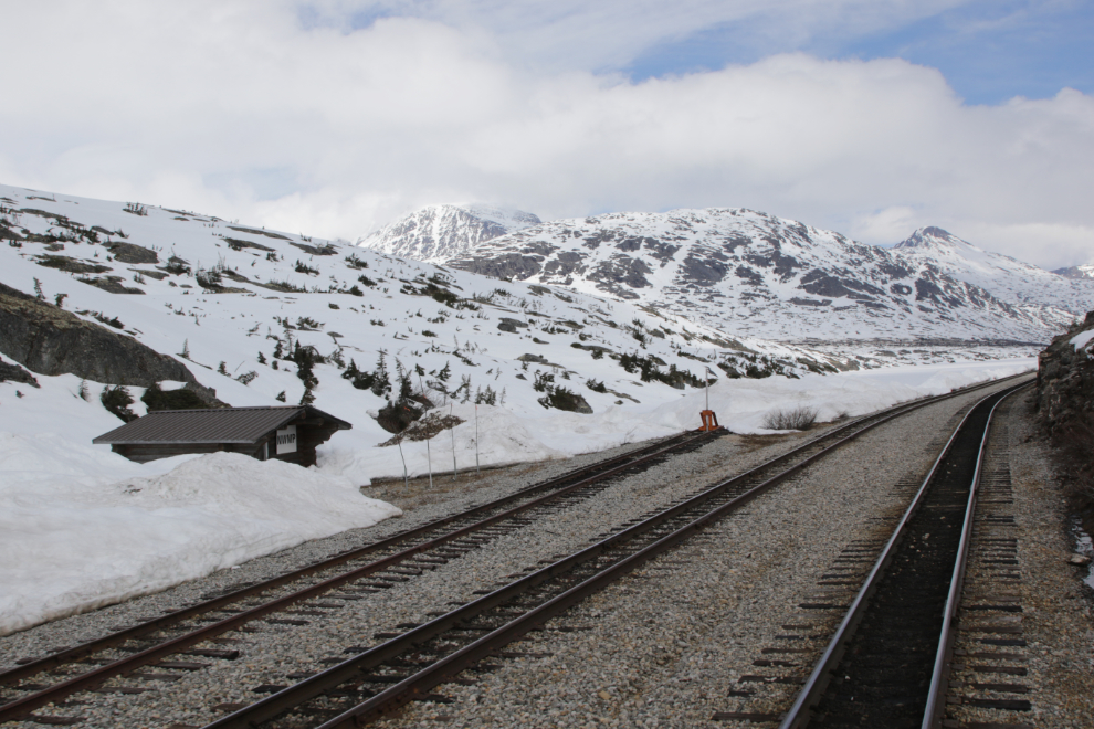 Riding the White Pass & Yukon Route railway.