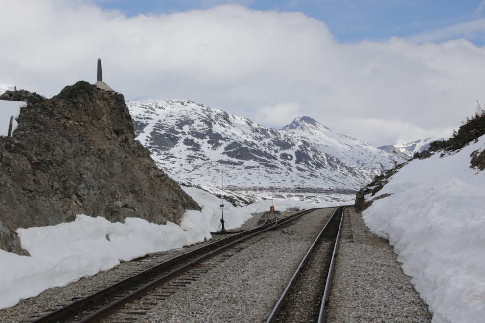 Riding the White Pass & Yukon Route railway.