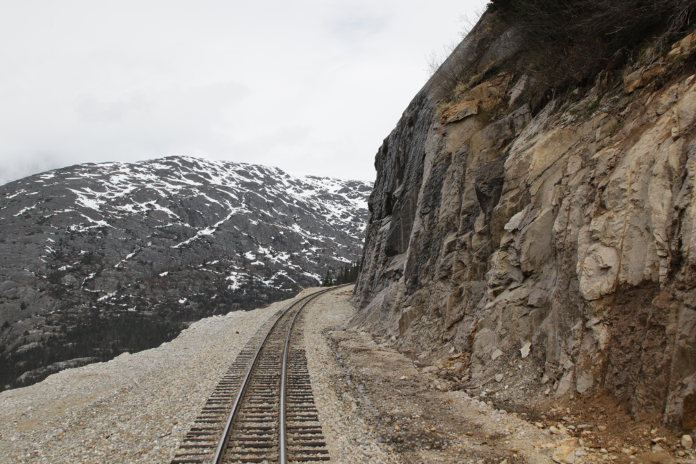 Riding the White Pass & Yukon Route railway.