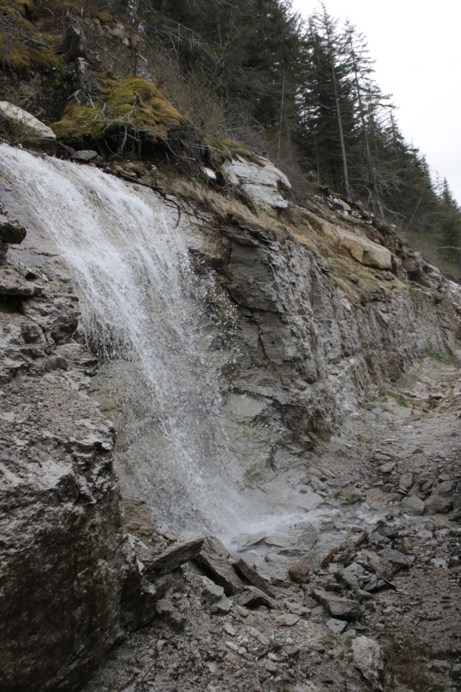 Riding the White Pass & Yukon Route railway.