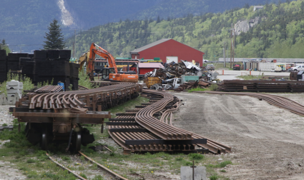 Riding the White Pass & Yukon Route railway.