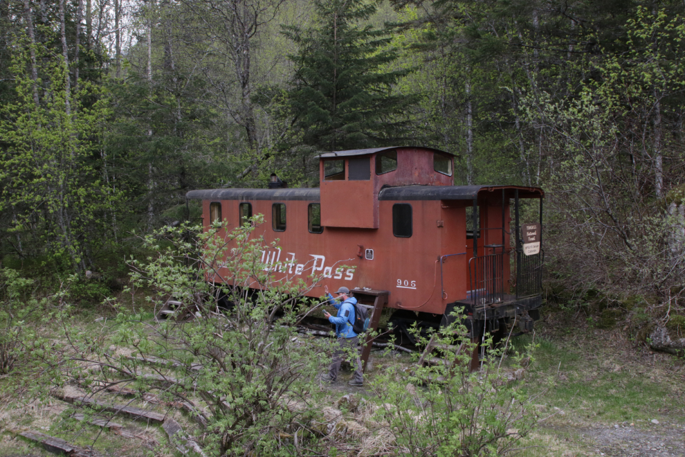 Riding the White Pass & Yukon Route railway.