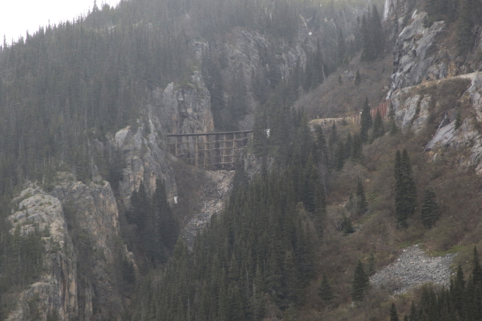 Riding the White Pass & Yukon Route railway.