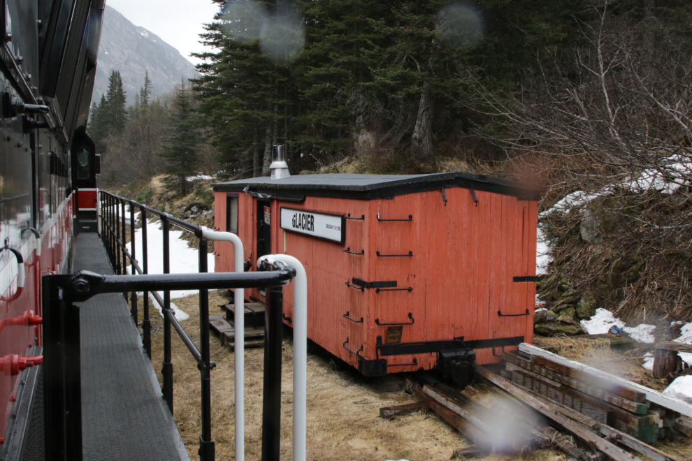 Riding the White Pass & Yukon Route railway.