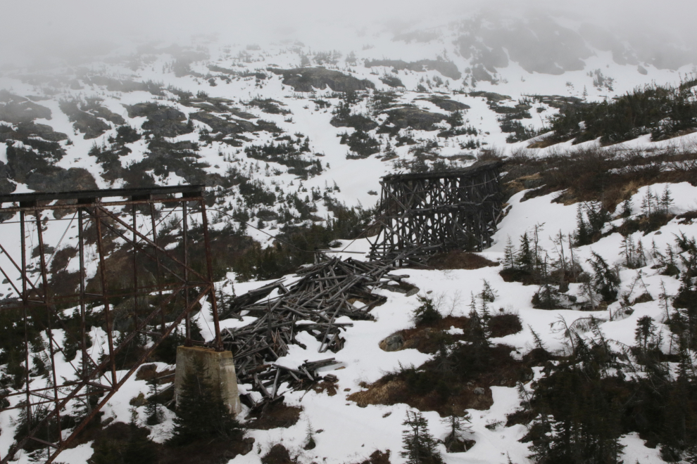 Riding the White Pass & Yukon Route railway.