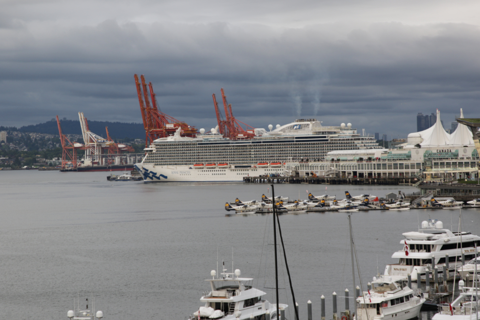 The cruise ship Royal Princess sails away from Canada Place in Vancouver.