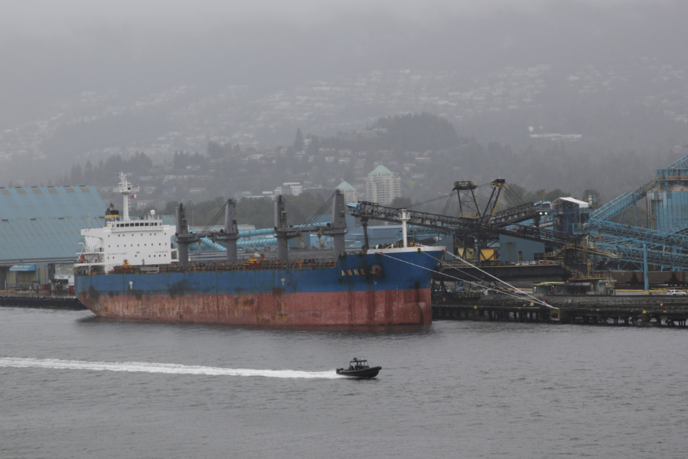 The 116-meter freighter Anne loading at Vancouver.
