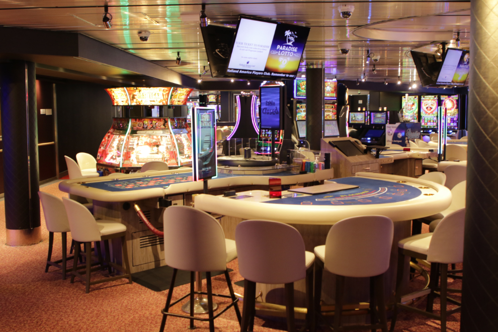 The casino on the cruise ship Nieuw Amsterdam while docked at Ketchikan, Alaska.