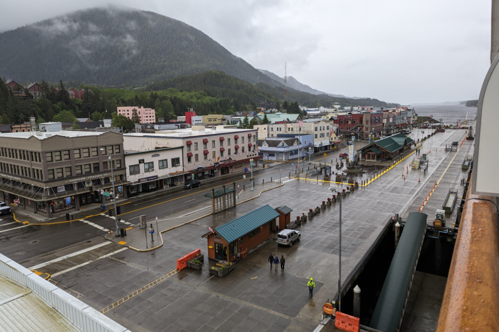 Ketchikan, Alaska, on a rainy, windy afternoon.