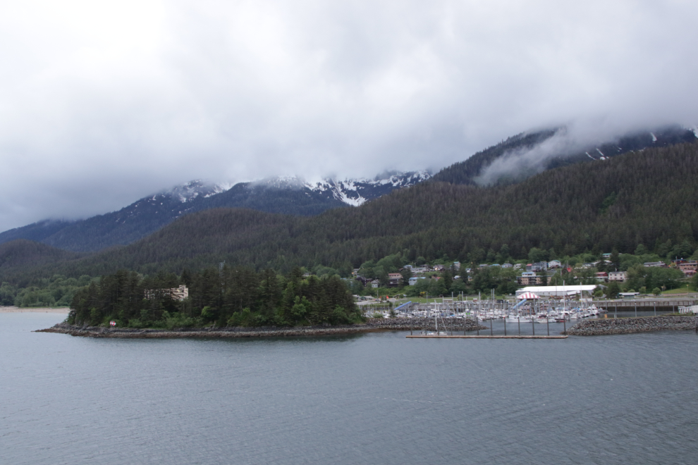 The Douglas Harbor marina and Juneau Island at Juneau, Alaska. 