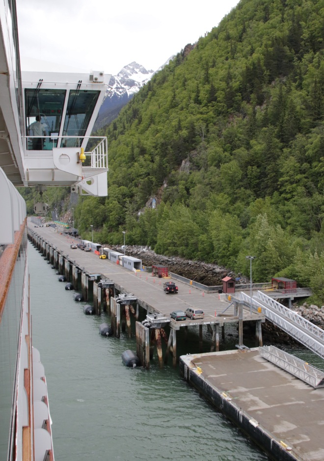 The Railroad Dock at Skagway, Alaska. 