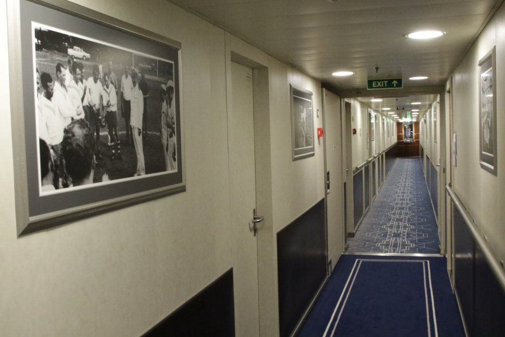 Passenger cabin hallway on the cruise ship Nieuw Amsterdam.