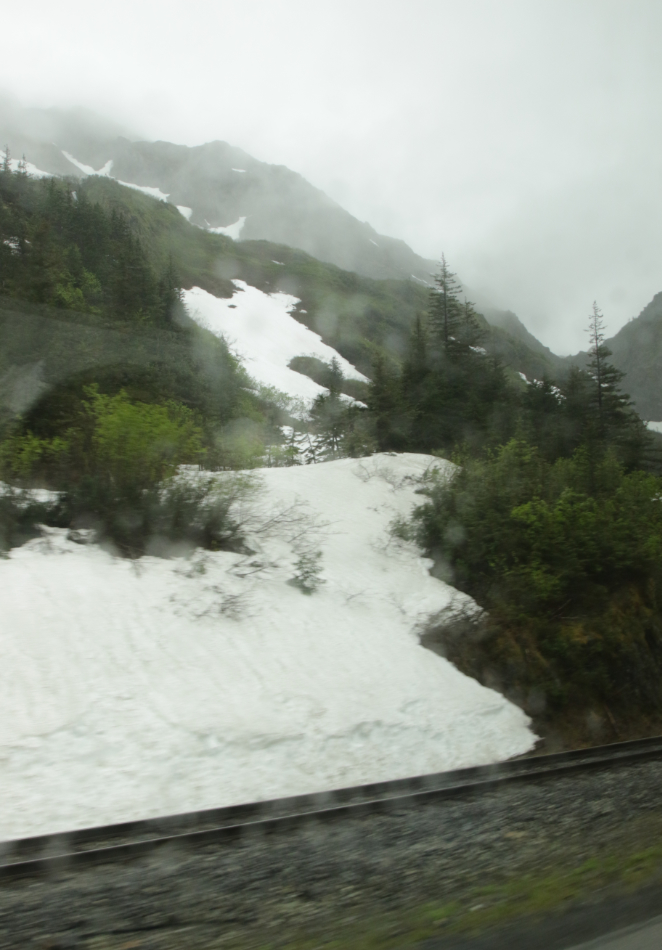 June snow in Whittier, Alaska.