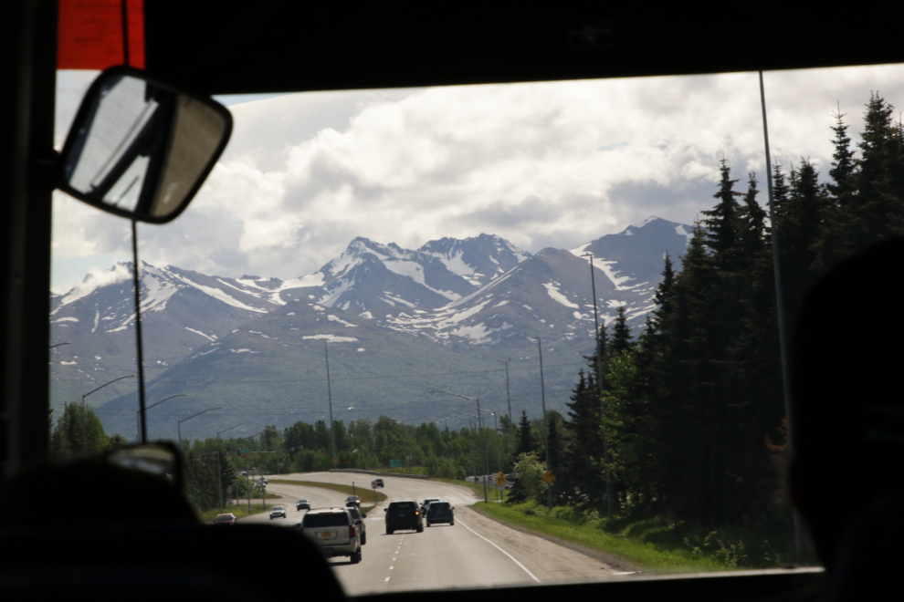 Driving to downtown Anchorage, Alaska, from the airport.