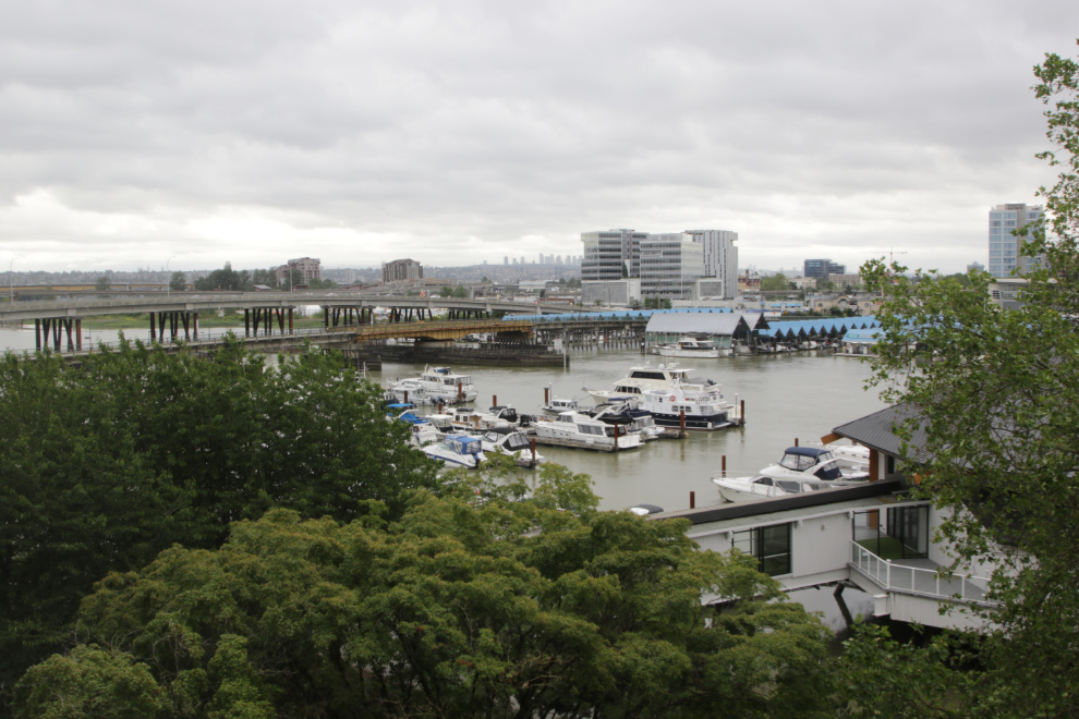 The view over the marina from our room at the Radisson Hotel Vancouver Airport. 
