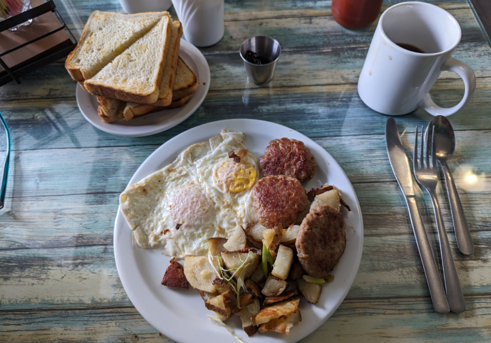 Breakfast at Edie Rae's Cafe - Powell River, BC.