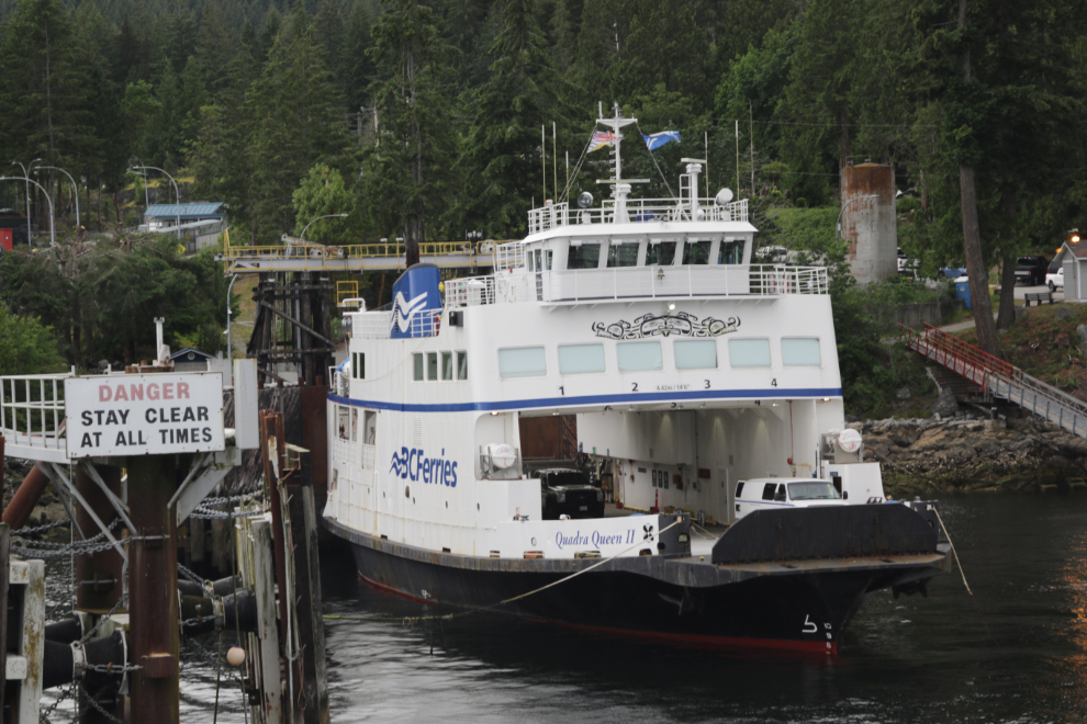 The Quadra Queen II at the Saltery Bay ferry terminal.