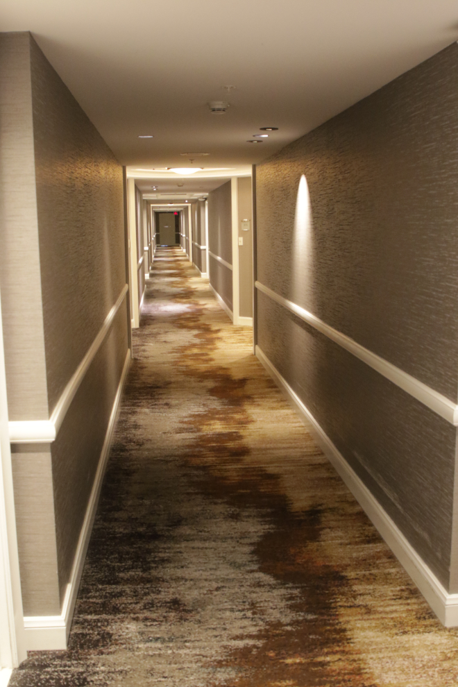Hallway at the Fairmont Vancouver Airport Hotel.