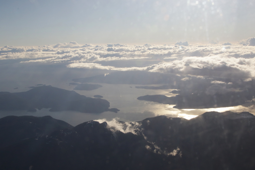 Aerial view of the southern BC coast.