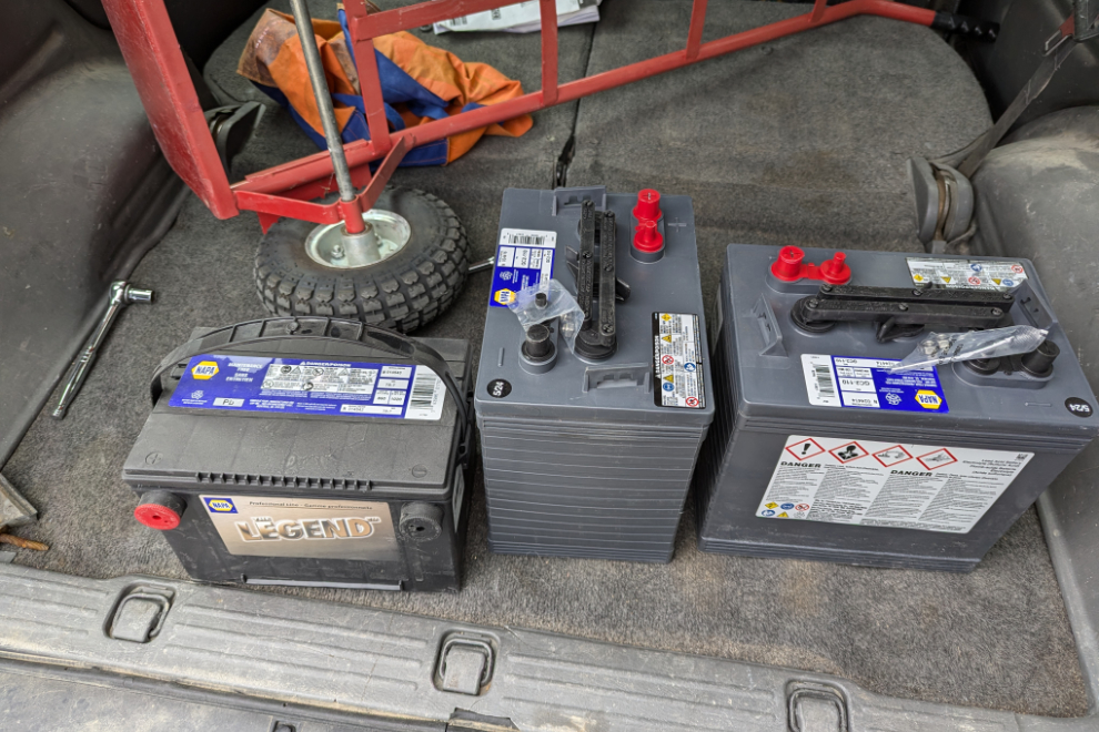 3 new batteries for the RV - just shy of $1,100.