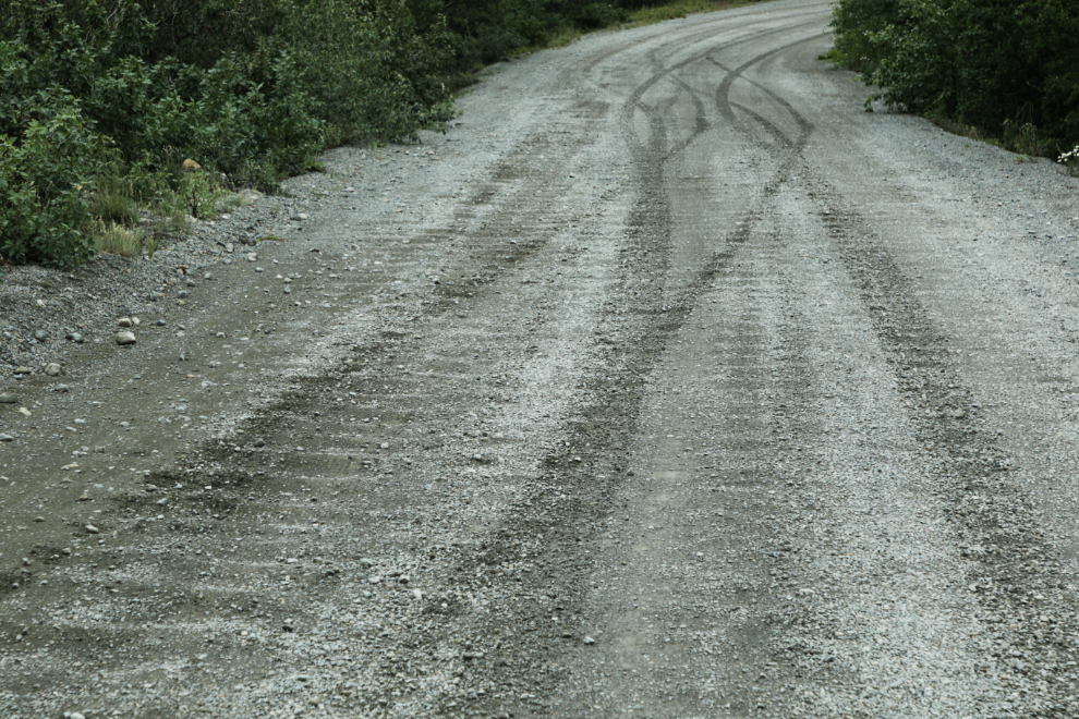 Washboard on the access road to Conrad Campground, Yukon.