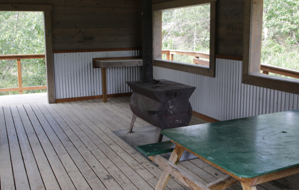 Picnic shelter at Conrad Campground, Yukon.