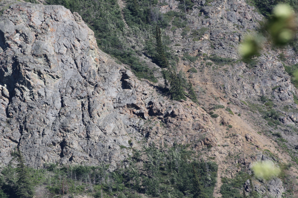 Closeup view of Escarpment Mountain, Yukon.