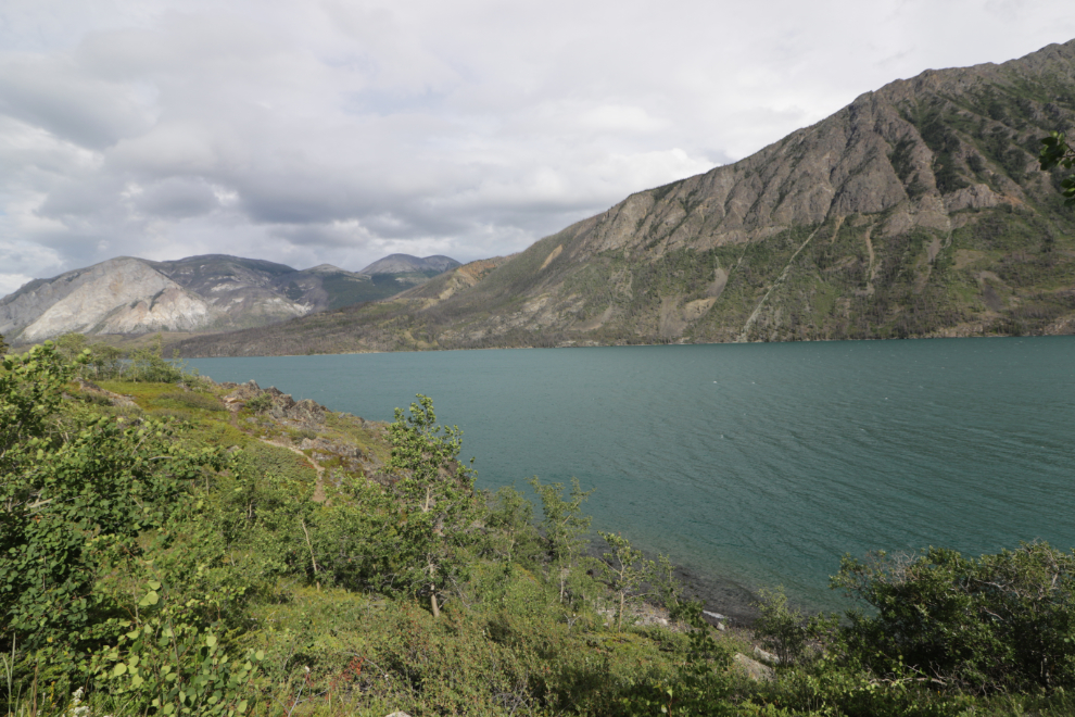 The view over Windy Arm from the Butterfly hiking trail at Conrad Campground, Yukon.