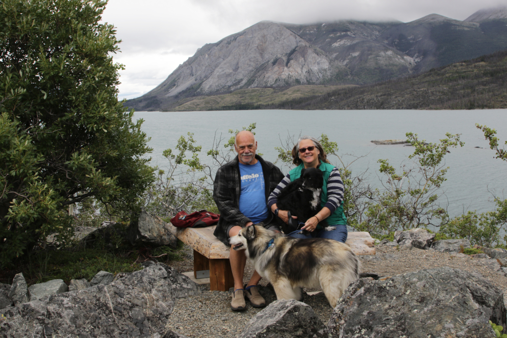 A family portrait at a viewpoint along the Butterfly Trail at Conrad Campground, Yukon.