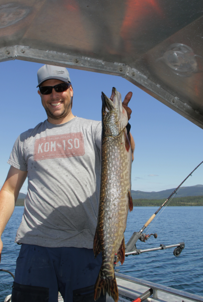 Fishing on Little Atlin Lake, Yukon - Northern pike!