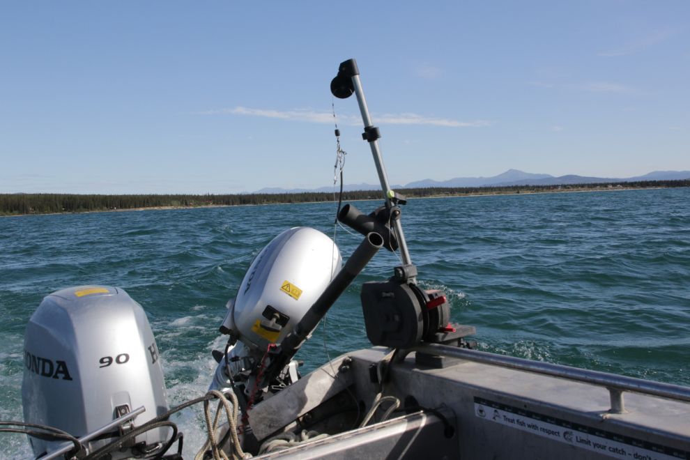 Boating on Tagish Lake, Yukon.