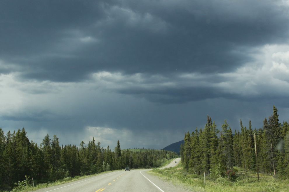 Heading into a storm on the South Klondike Highway.