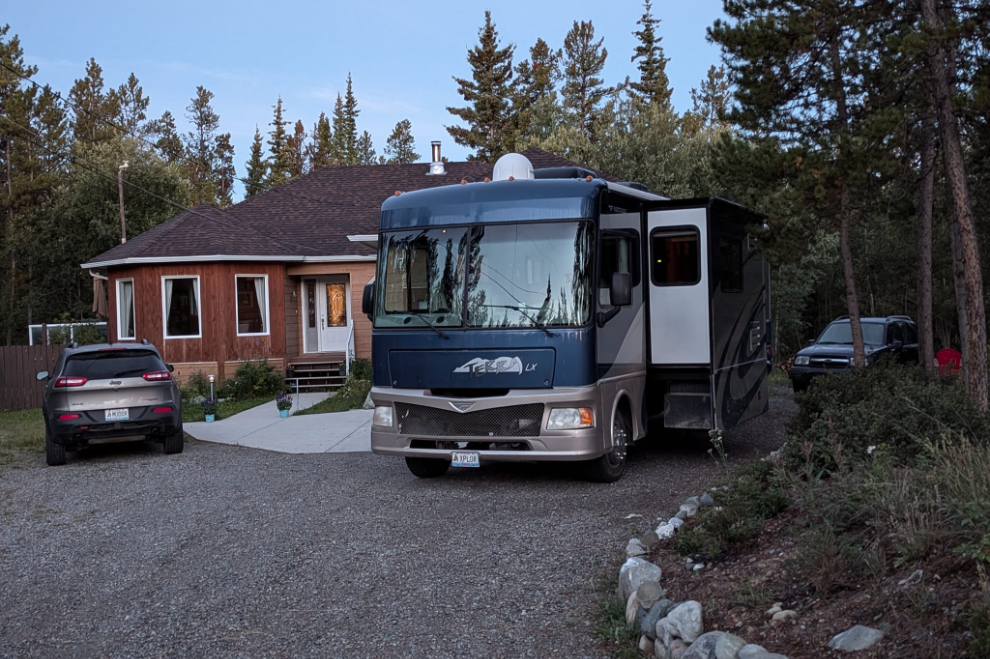 Getting the motorhome ready for a short trip at Whitehorse, Yukon.