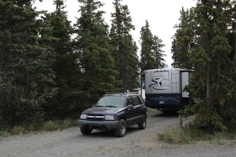 Lakefront site #9 at Congdon Creek Campground, Yukon.